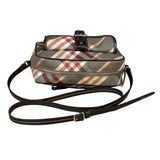 Burberry Nylon Leather Trim Nova Check Crossbody Bag