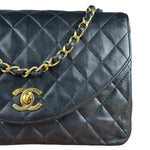 Chanel Black Quilted Half Moon Flap Bag 1990