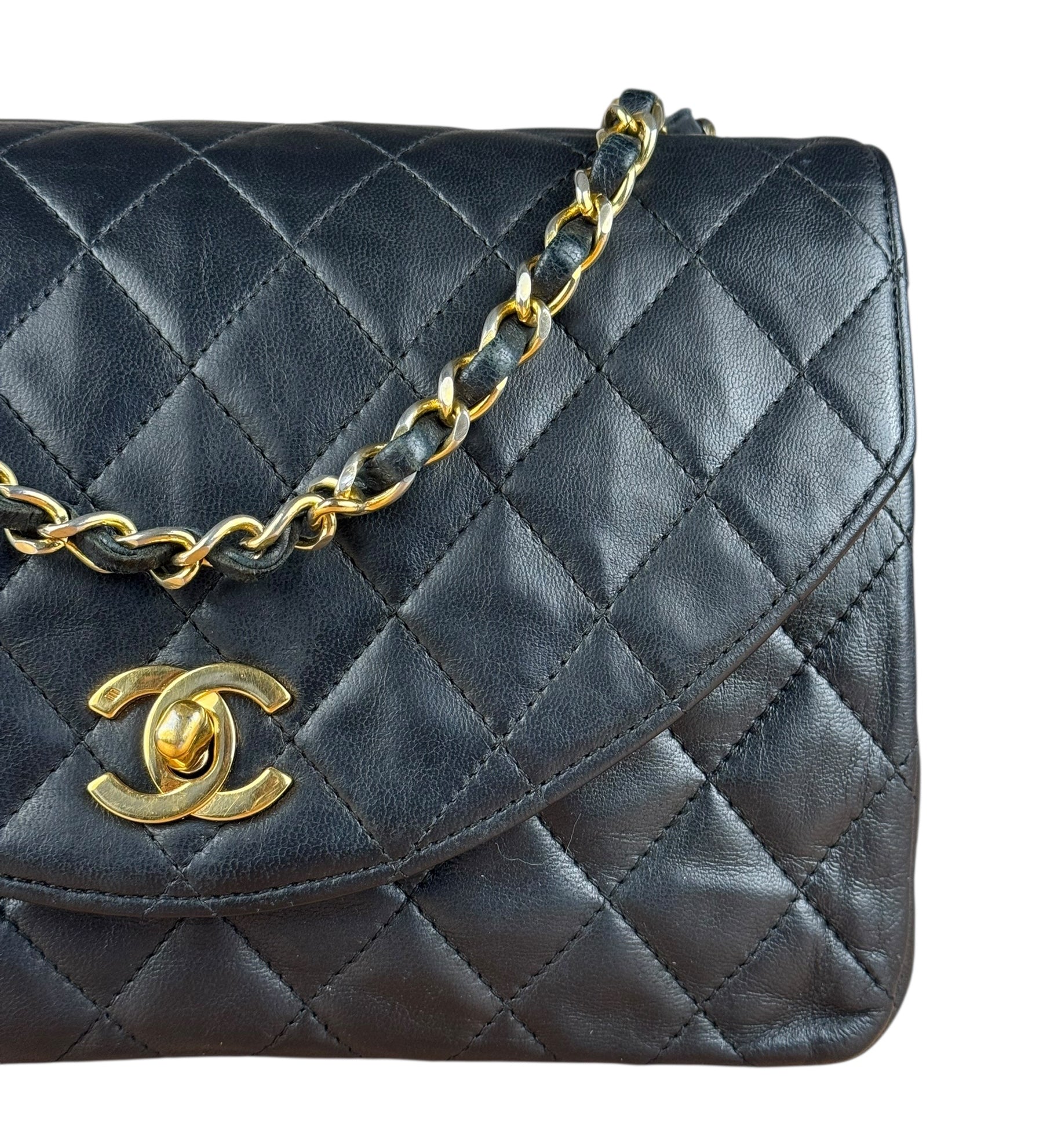 Chanel Black Quilted Half Moon Flap Bag 1990
