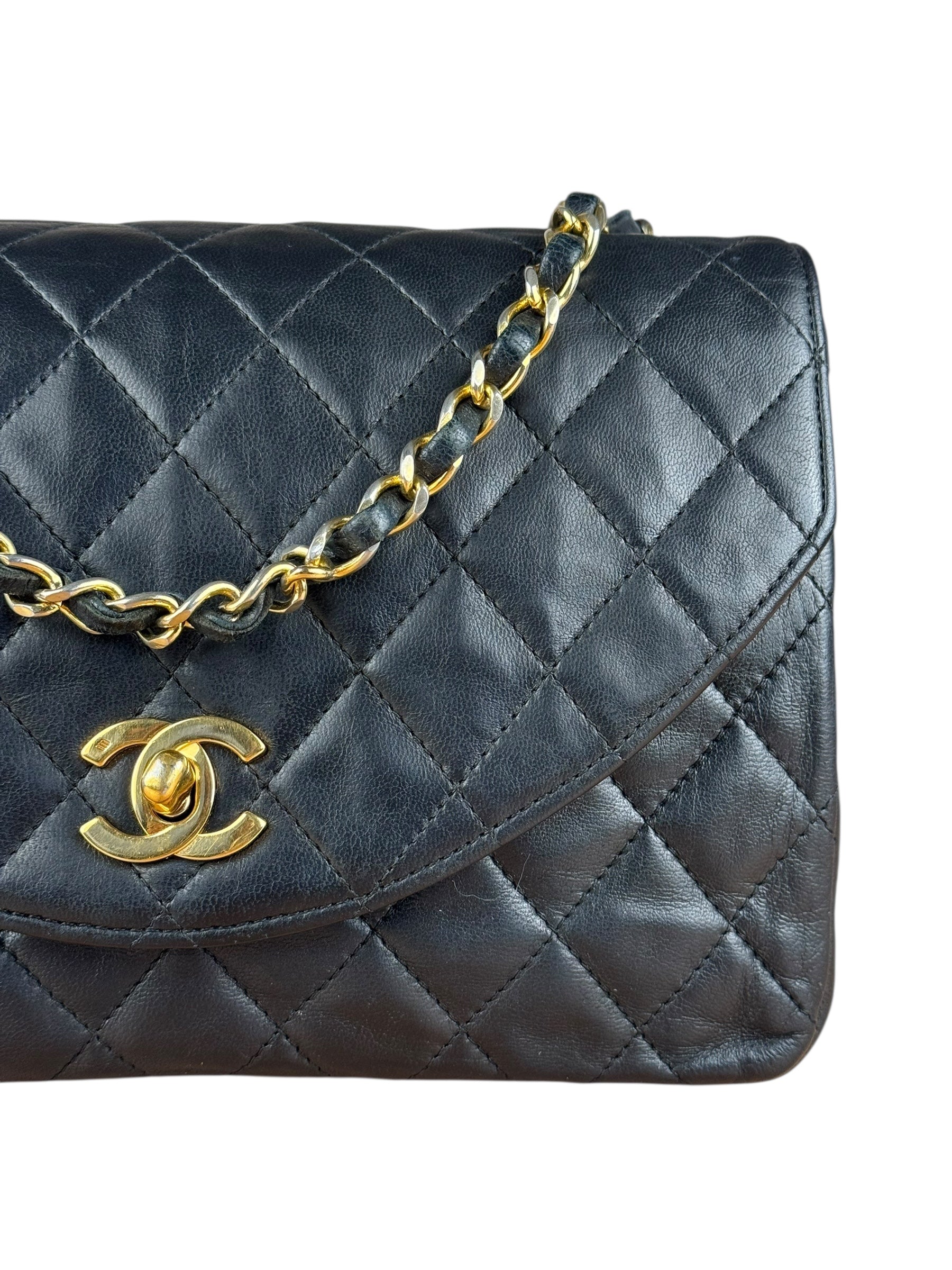 Chanel Black Quilted Half Moon Flap Bag 1990