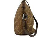 Gucci Brown Leather Trim GG Boat Pochette