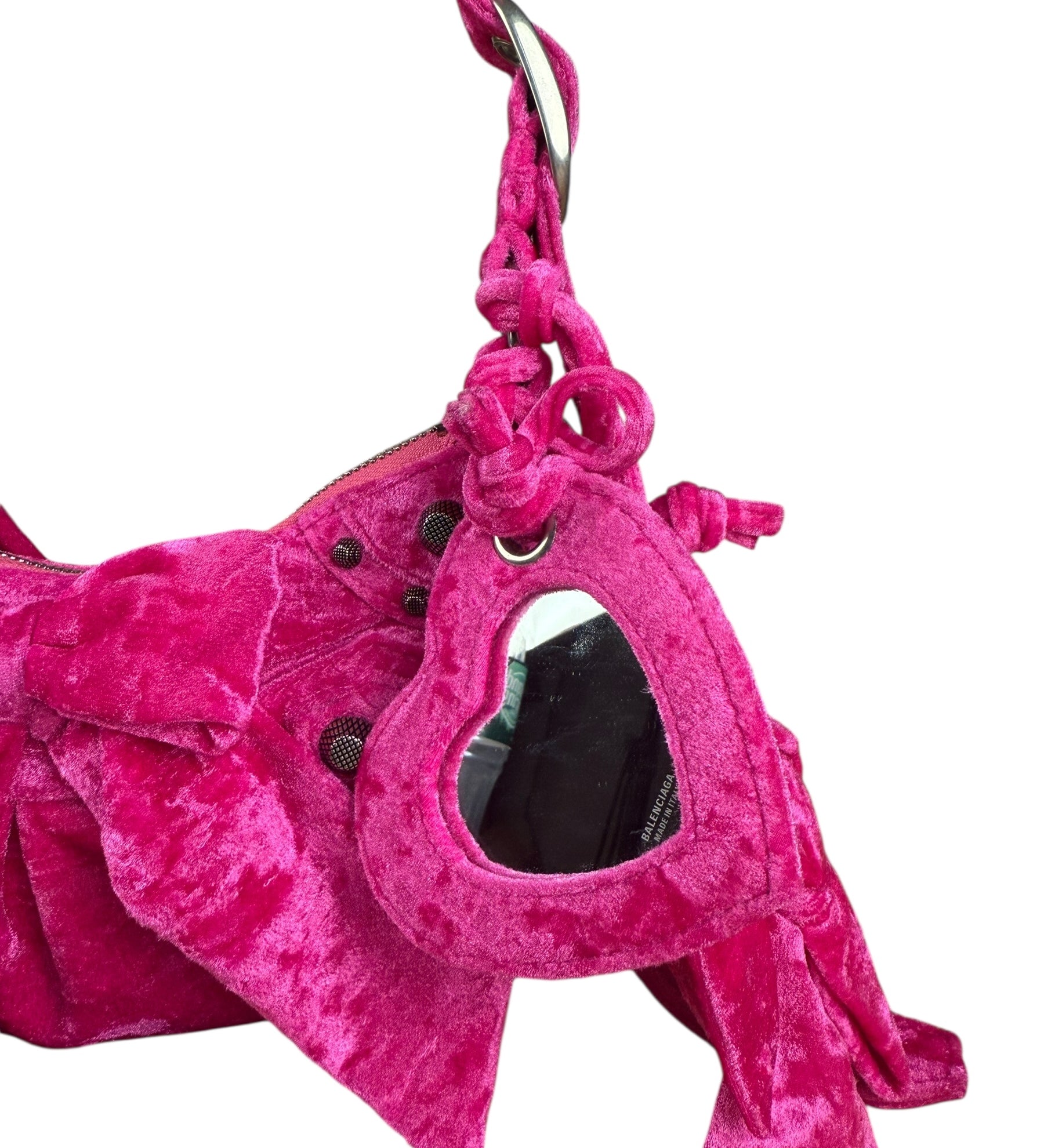 Balenciaga XXS Pink Velvet Le Cagole Bag