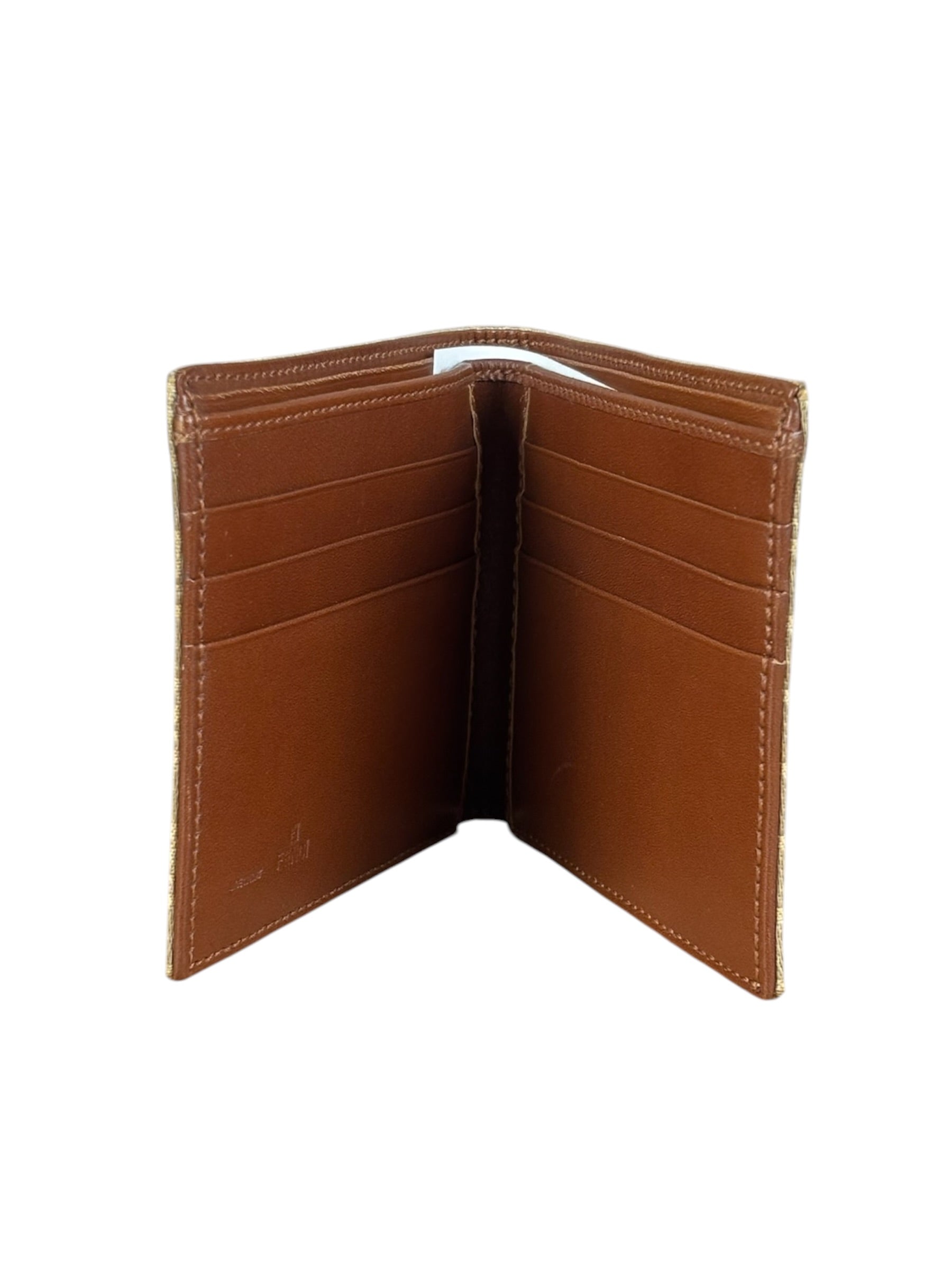 Fendi Beige FF Jacquard Bi-Fold Wallet