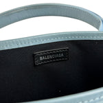 Balenciaga Light Blue Leather Trim Cabas XS Tote Bag