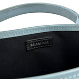 Balenciaga Light Blue Leather Trim Cabas XS Tote Bag