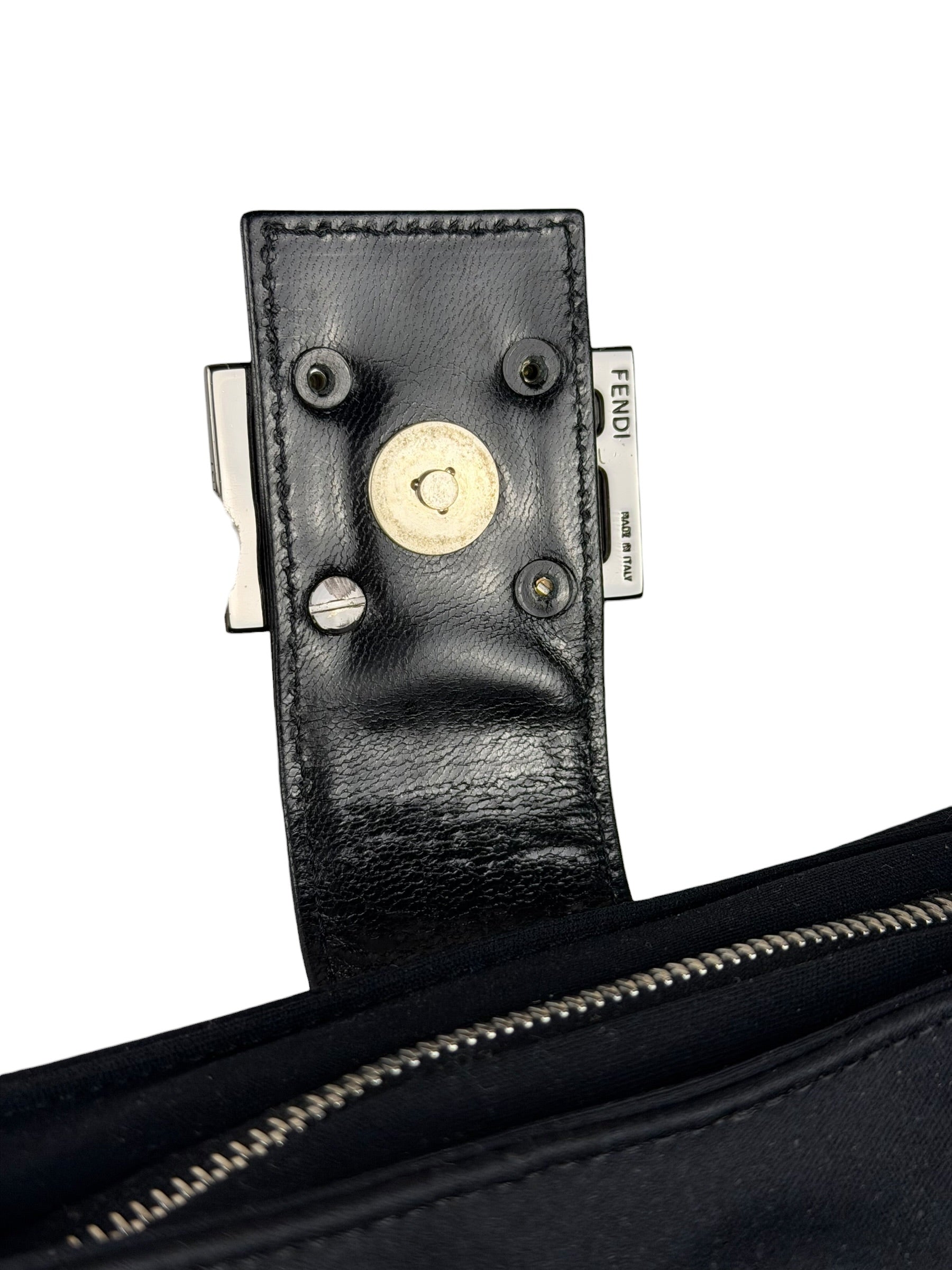 Fendi Black Nylon Mamma Baguette Shoulder Bag