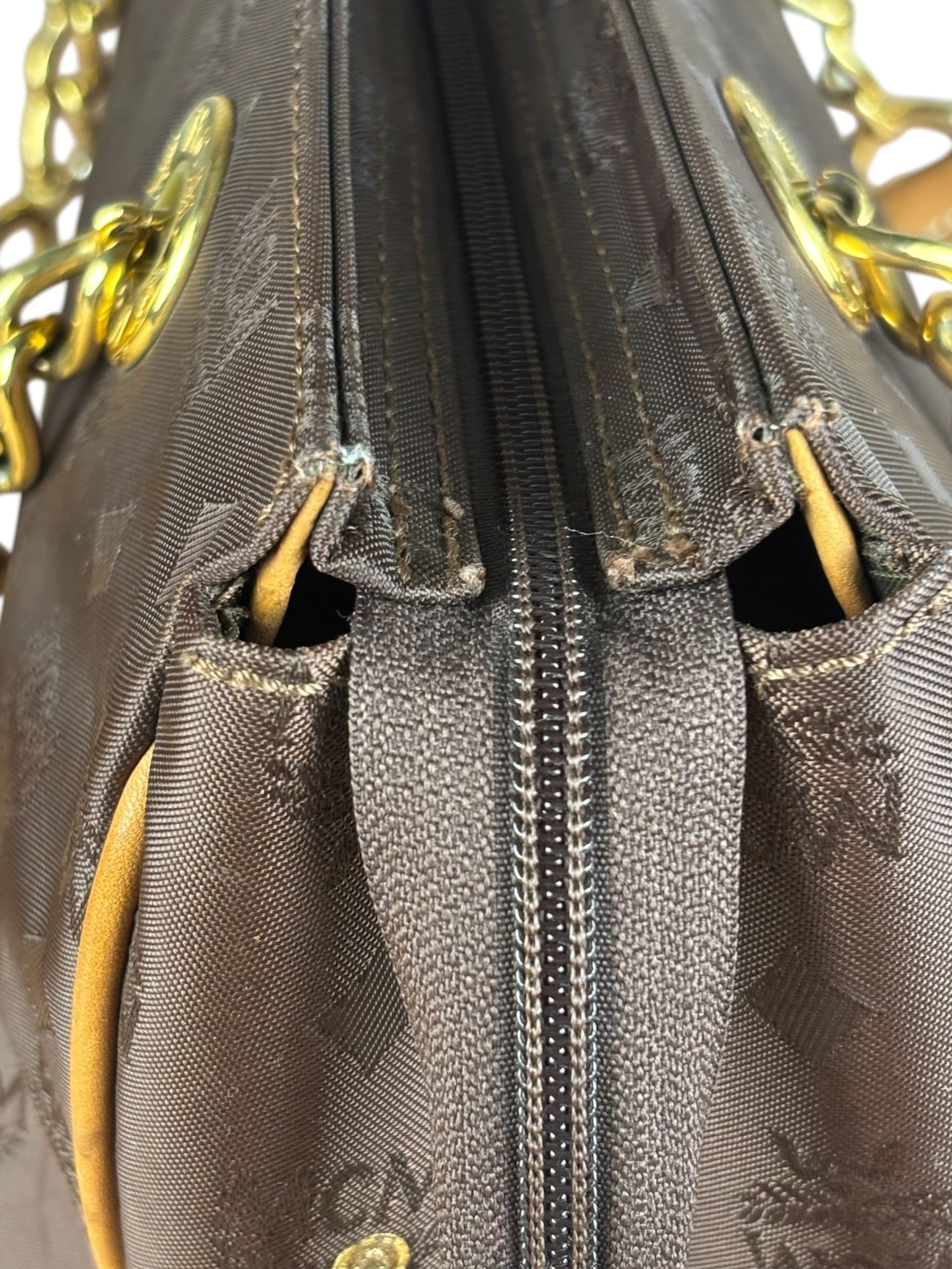 MCM Brown Nylon/Leather Visetos Monogram Shoulder/Tote Bag