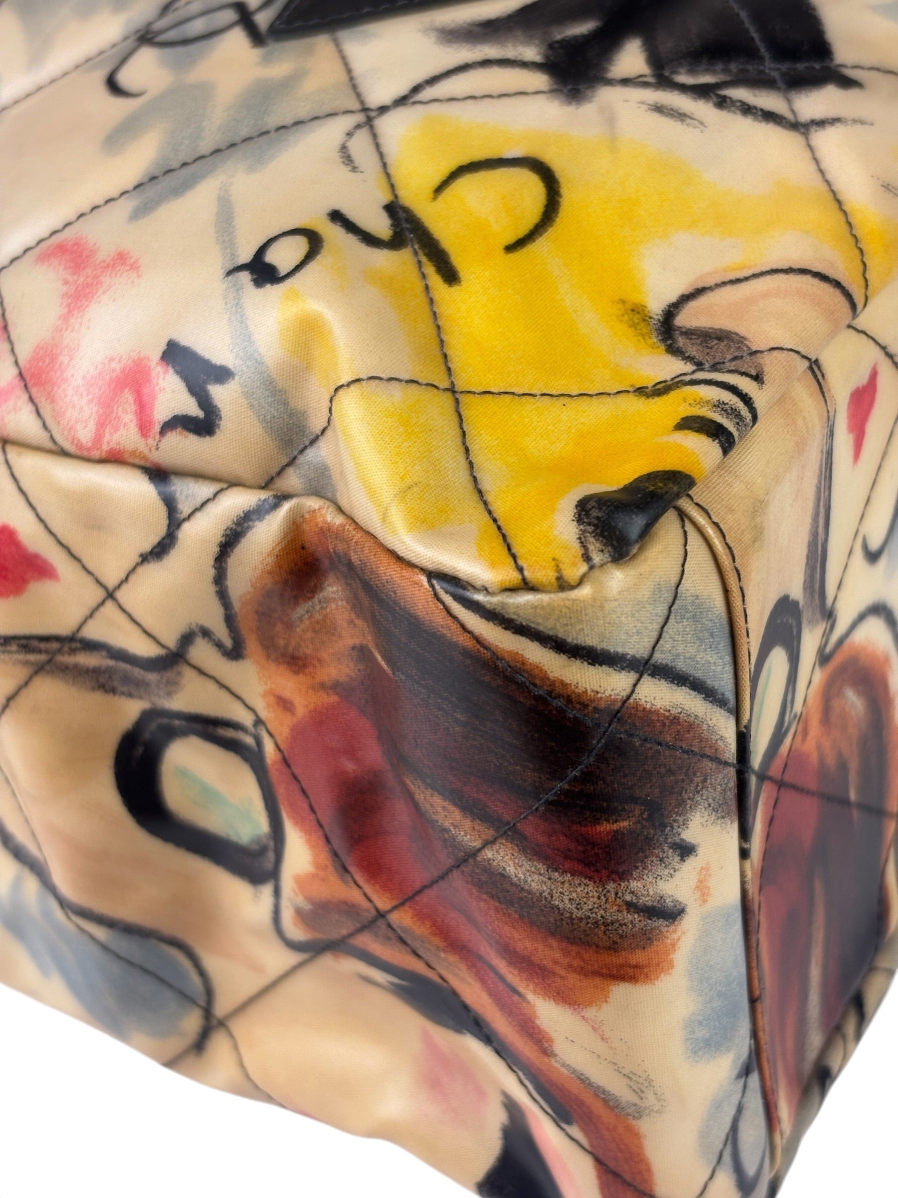 Chanel Multicolor Graffiti Coated Canvas Tote