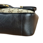 Gucci Beige/Black GG Marmont Shoulder Bag