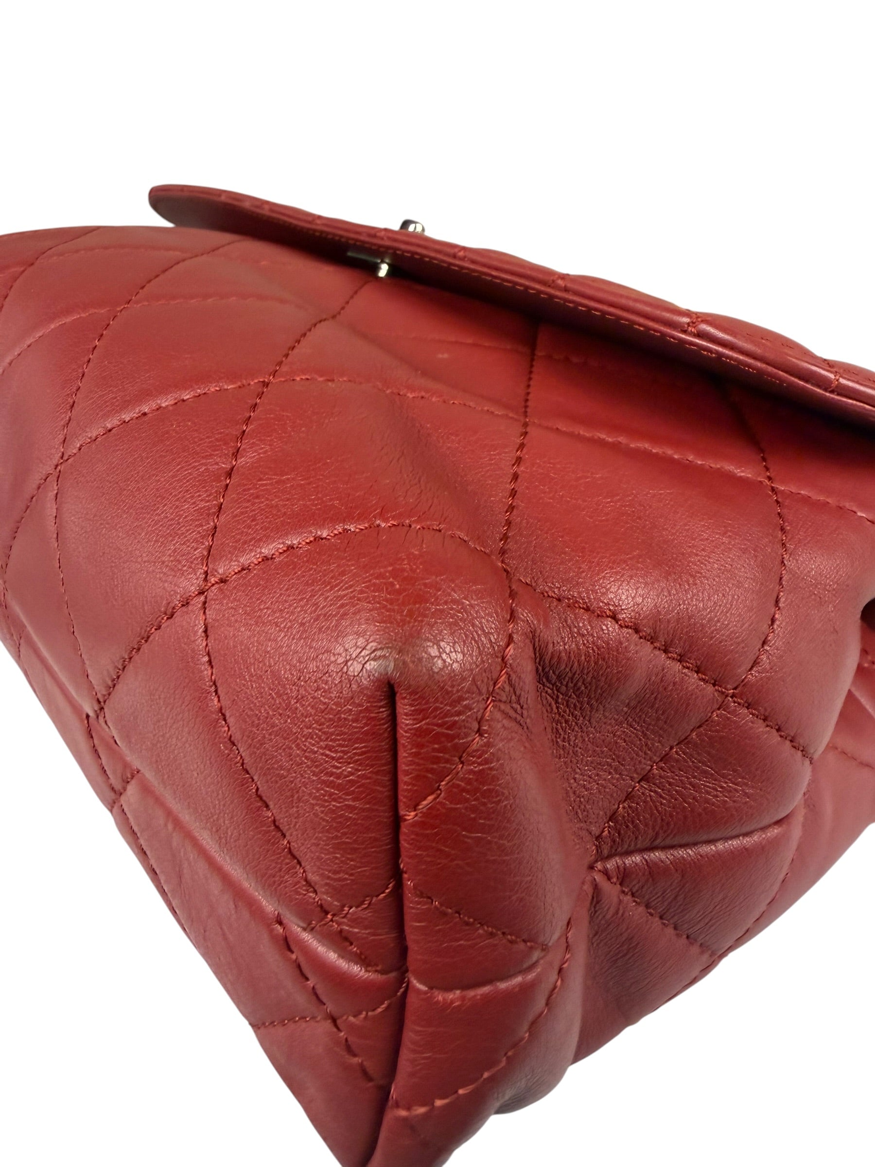 Chanel Red Qulited Leather Flap Shoulder Bag 2011