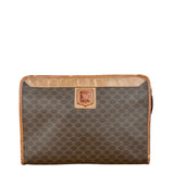 Celine Vintage Brown Leather Macadam Pouch