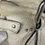 Chloé White Leather Paddington Handbag (Repainted)