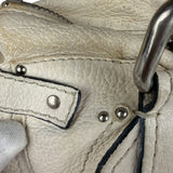 Chloé White Leather Paddington Handbag (Repainted)
