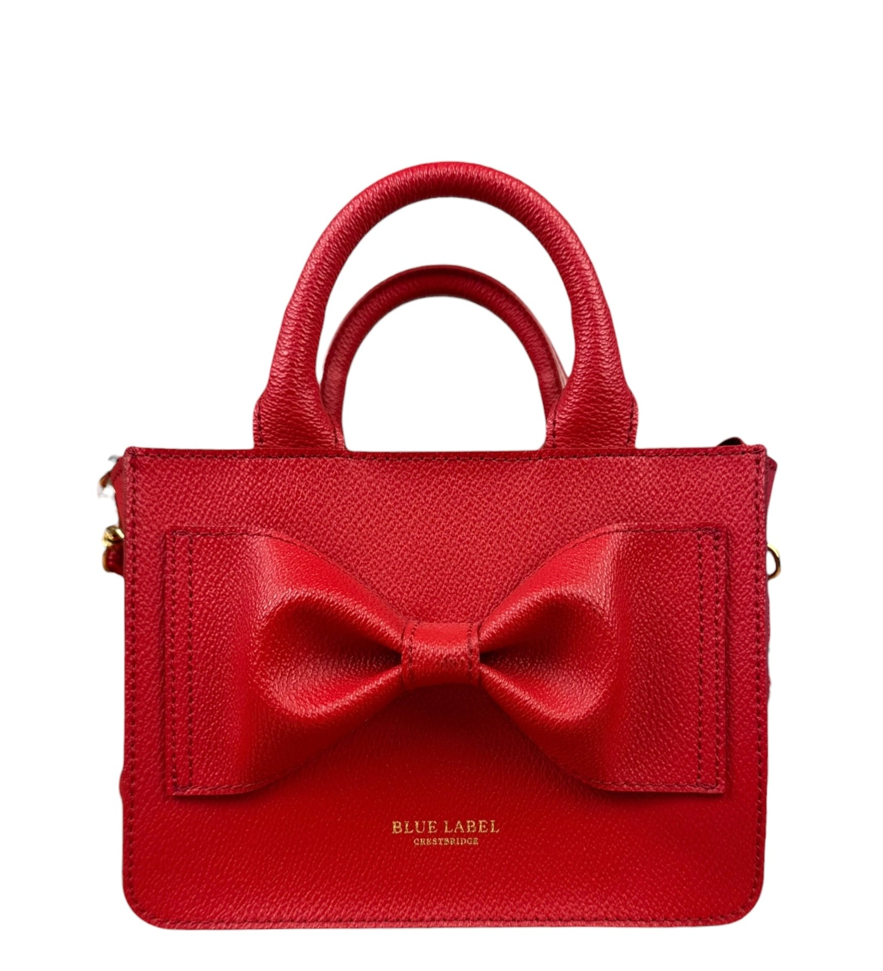 Blue Label Crestbridge Red Pebbled Leather Two-Way Bag