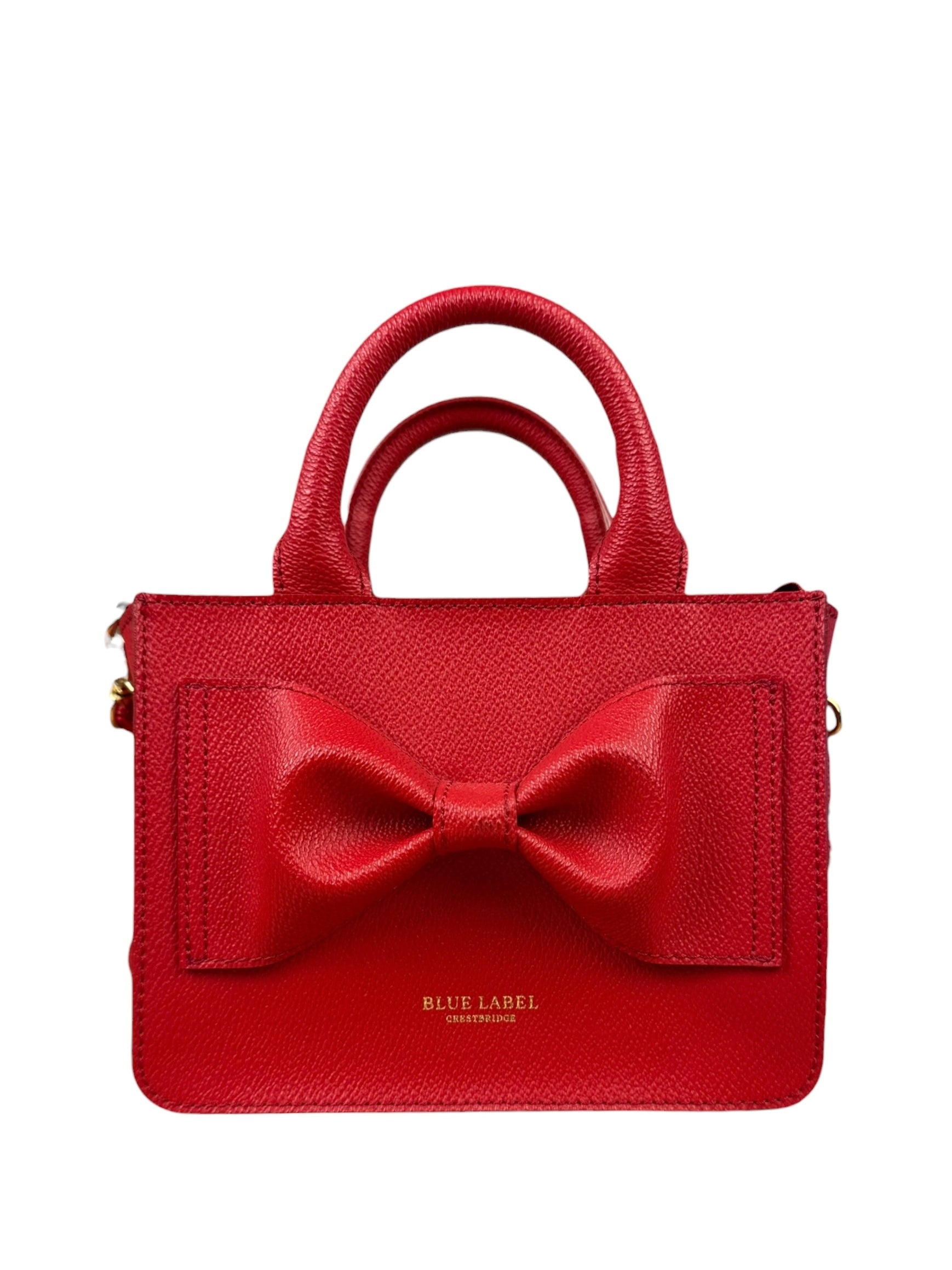 Blue Label Crestbridge Red Pebbled Leather Two-Way Bag