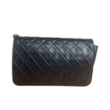 Chanel Black CC Quilted Leather Chain Flap Bag 90s