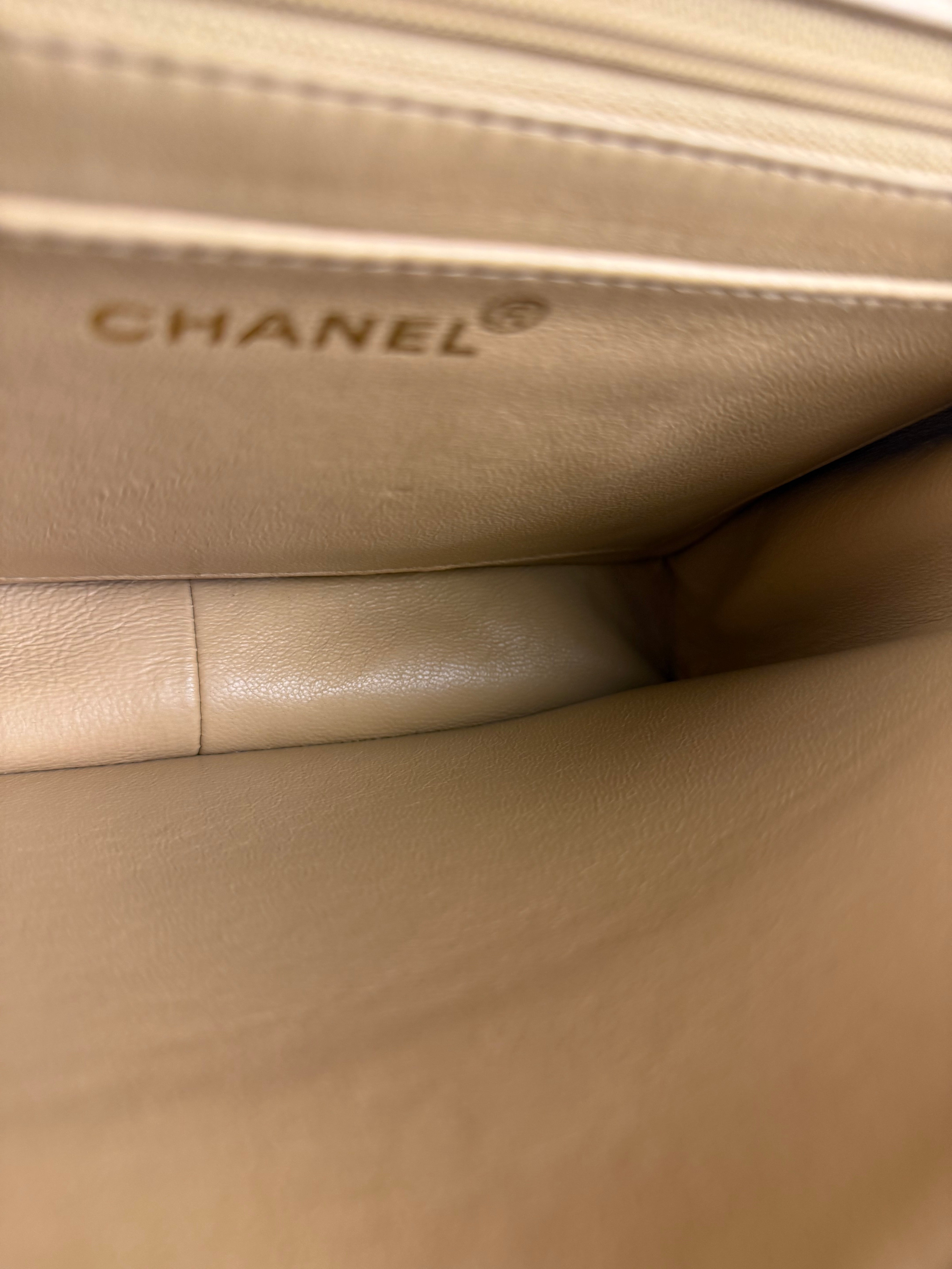 Chanel M Beige Lambskin Envelope Flap 1997