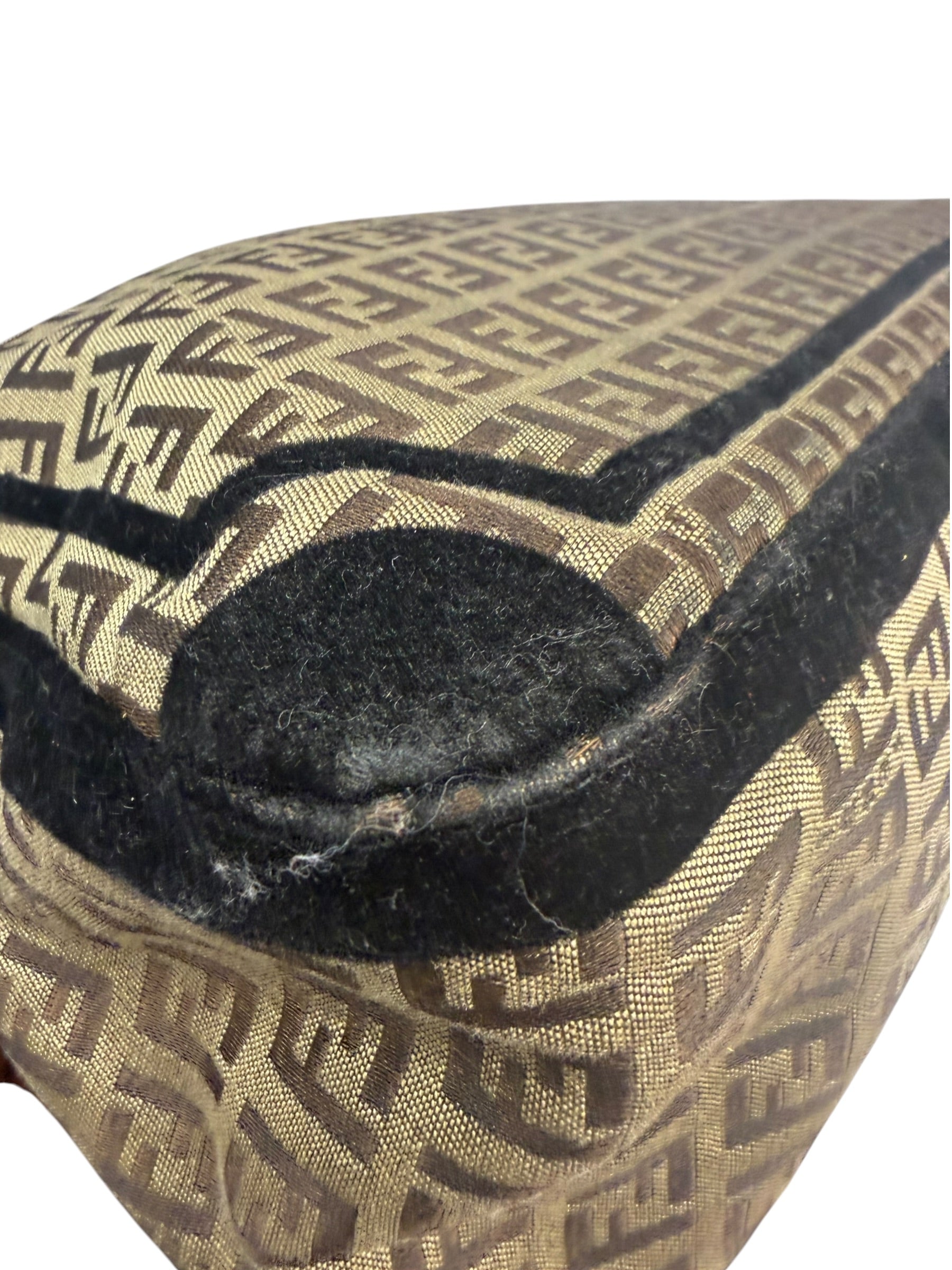 Fendi Black Trim Zucca Mamma Baguette