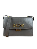 Gucci Zumi Grey Python Leather Small Shoulder Bag
