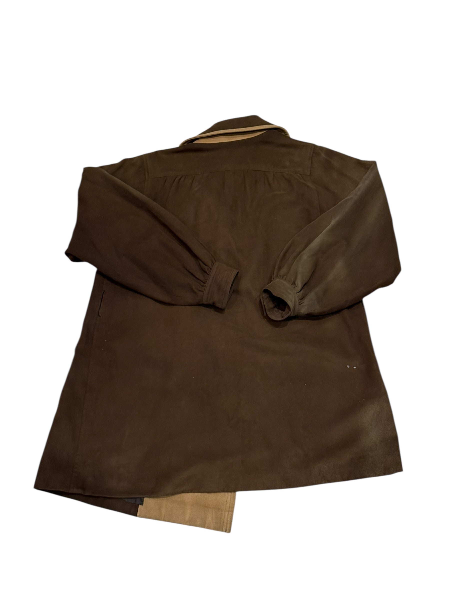 YSL Vintage Brown Lined Suede Button Down Jacket