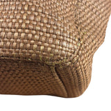 Chanel Vintage Brown Woven Straw Raffia Wooden Top Handle Handbag 2001