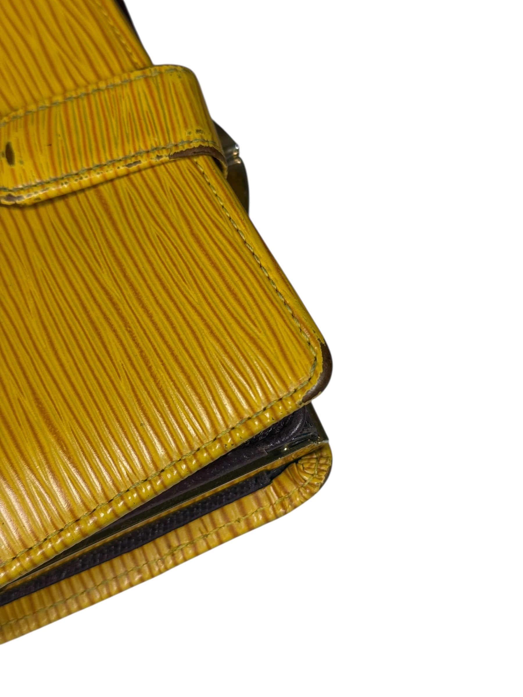 Louis Vuitton Epi Kiss Lock Wallet Yellow