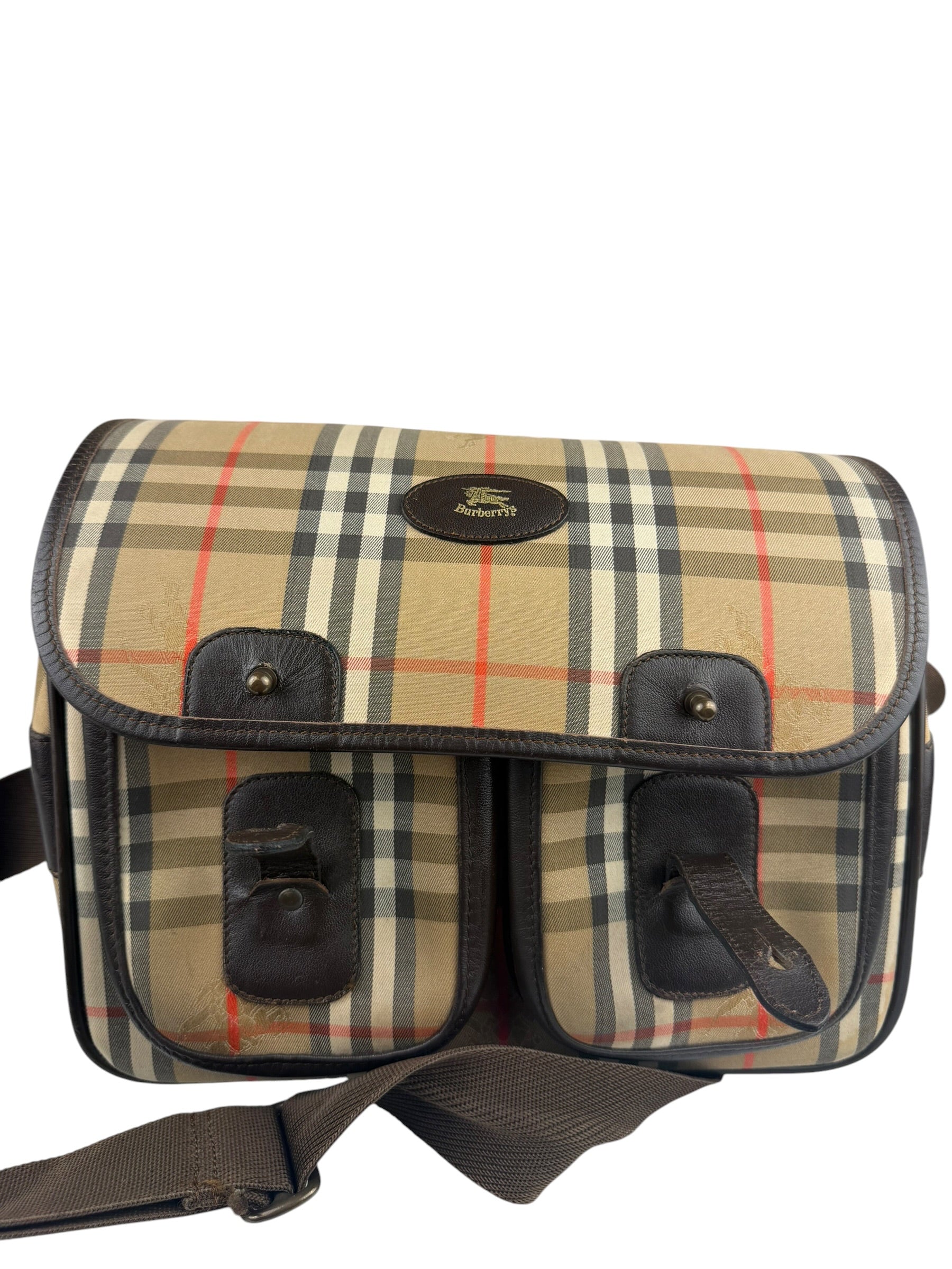Burberry Vintage Beige/Dark Brown House Shoulder Bag