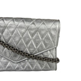 Chanel Vintage Metallic Silver Quilted Tassel Flap Bag 1997