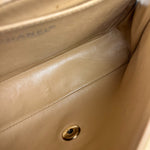 Chanel Vintage Beige Jersey Quilted Classic Flap Bag