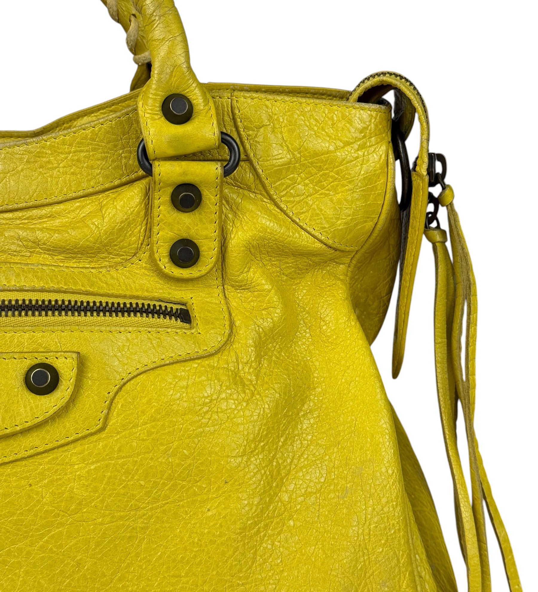 Balenciaga Yellow Leather Classic City Bag