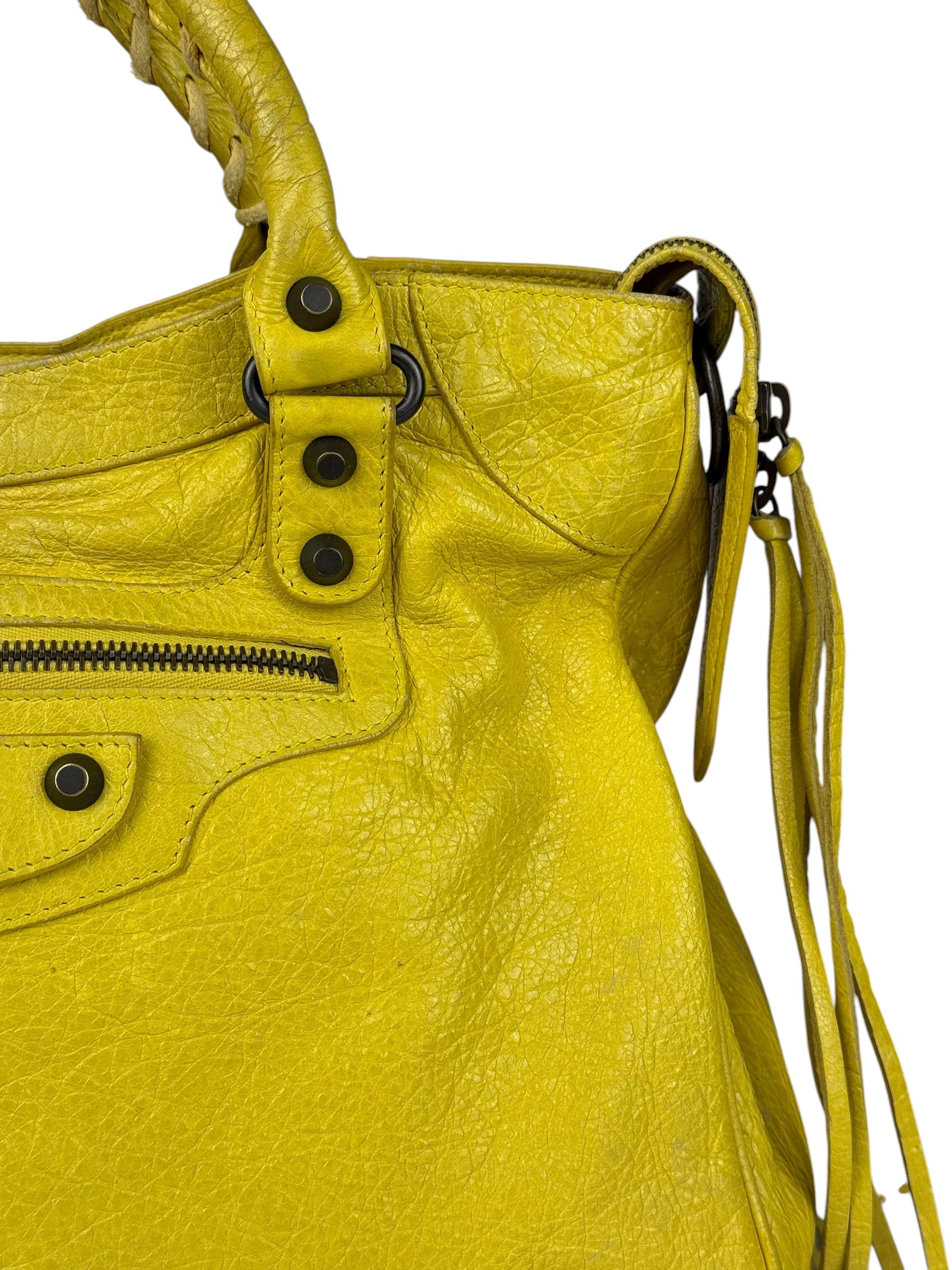 Balenciaga Yellow Leather Classic City Bag
