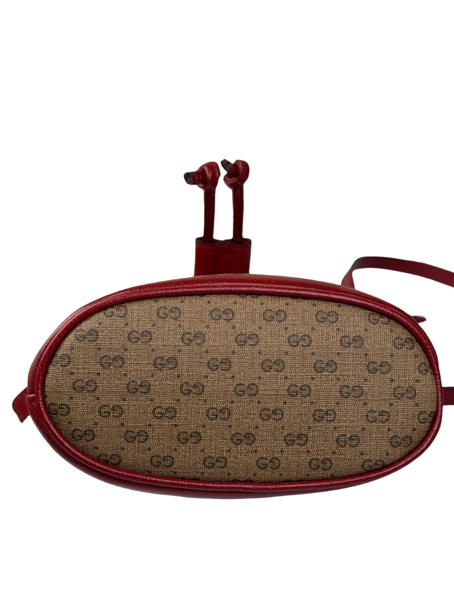 Gucci x Doraemon Bicolor Mini GG Supreme Bucket Bag