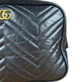 Gucci GG Black Chevron Leather Belt Bag