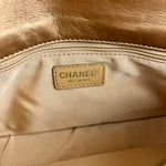 Chanel Gold Leather East West Shoulder Bag 2001