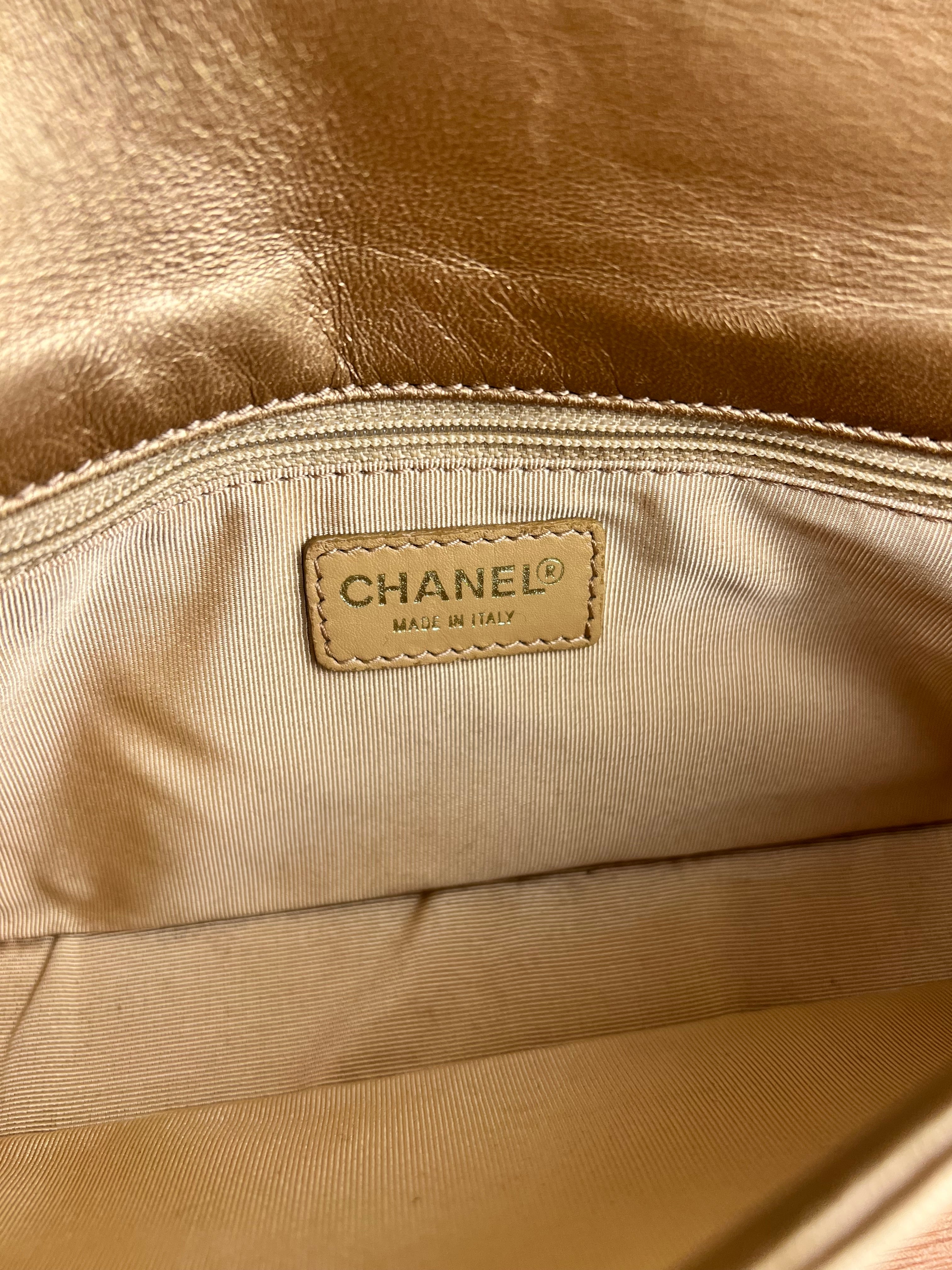 Chanel Gold Leather East West Shoulder Bag 2001