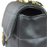 Chanel Black Satin Chocolate Bar Mini East-West Flap Bag
