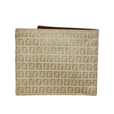 Fendi Beige FF Jacquard Bi-Fold Wallet