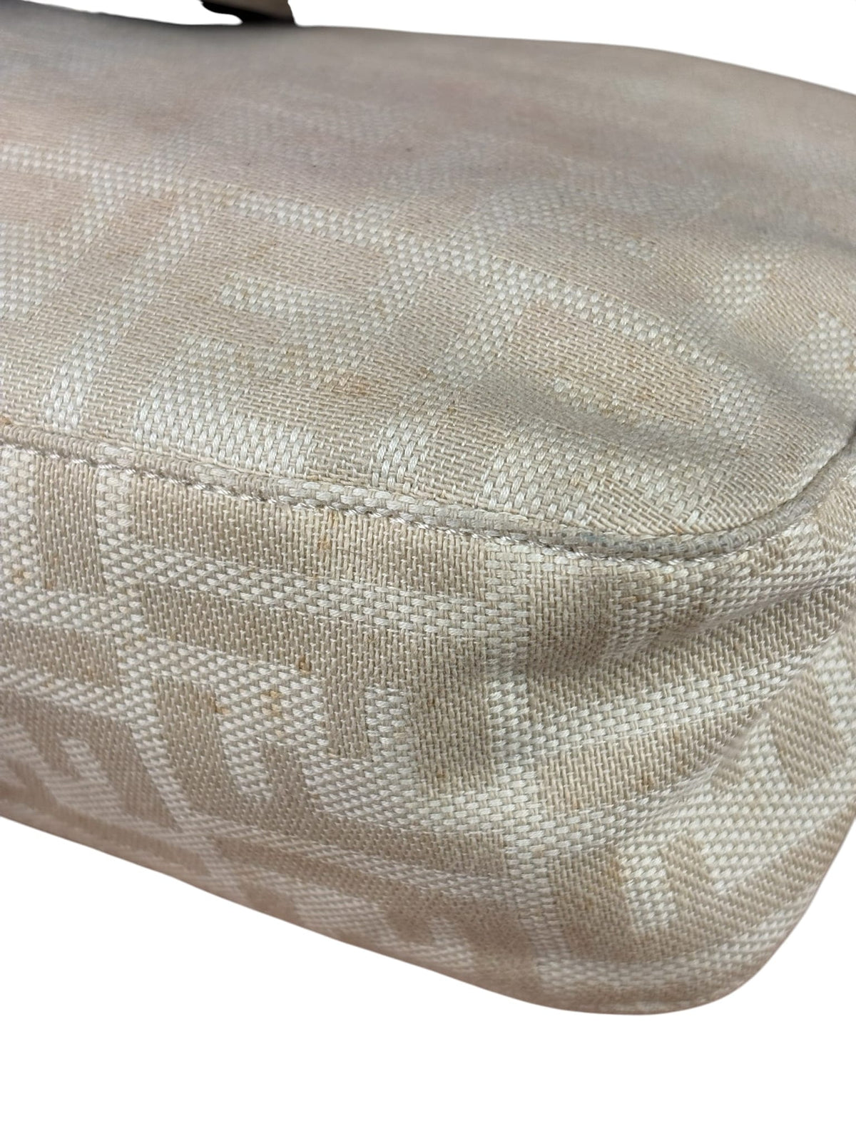 Fendi Cream Zucca Canvas Baguette Shoulder Bag