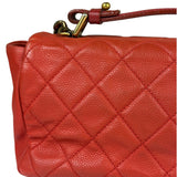 Chanel Red Quilted Caviar Leather Timeless Shoulder Bag 2012