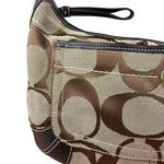 Coach Brown Leather Trim Signature Ergo Hobo Bag