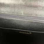 Chanel CC Black Patent Quilted Flap Briefcase Handbag '95