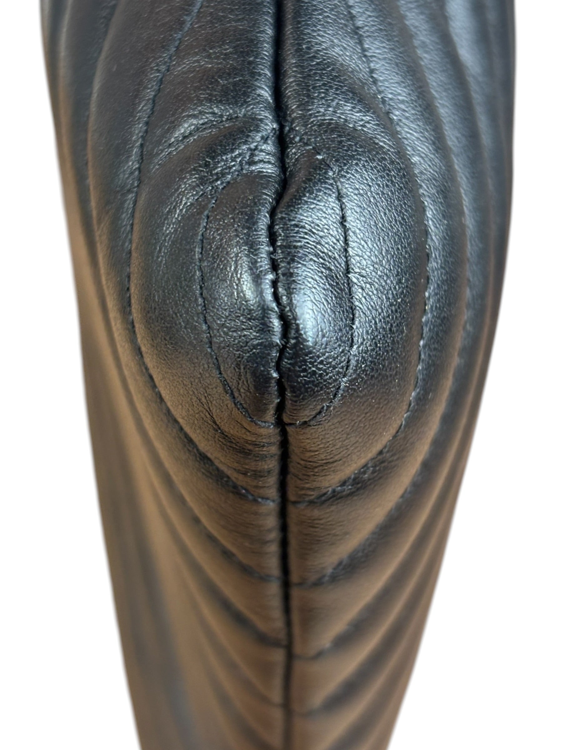 YSL Black Quilted Leather Cassandre Matelasse Pouch