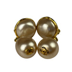 Chanel Faux-Pearl Tear Drop Clip On Earring