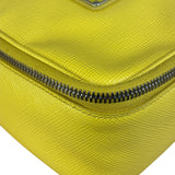 Prada Yellow Saffiano Leather Triangle Shoulder Bag