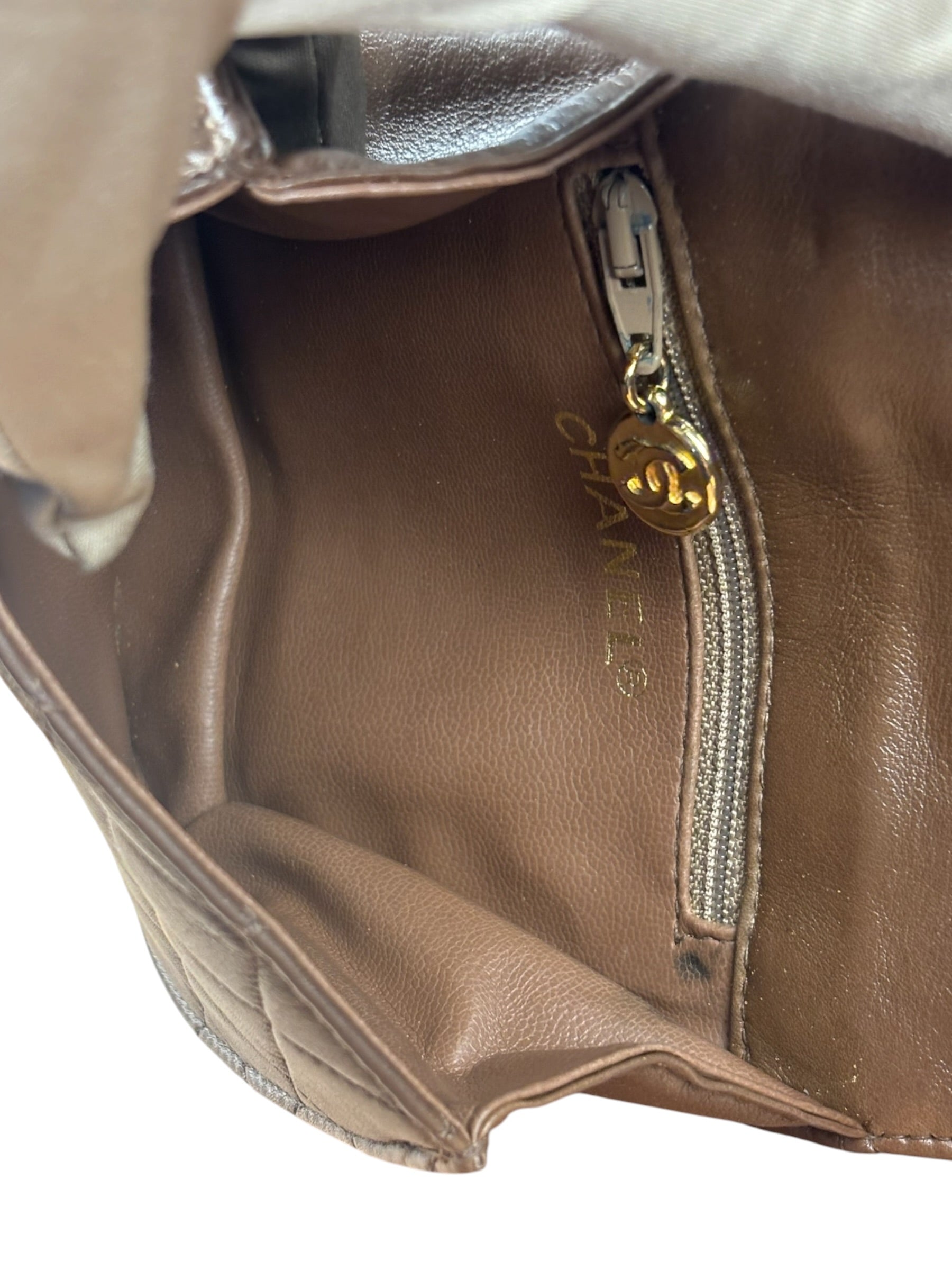 Chanel Brown Quilted Waist Bag 1990