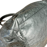 Balenciaga Leather Motocross Muted Teal Sunday Tote