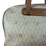 Christian Dior Vintage Beige Honeycomb Boston Bag