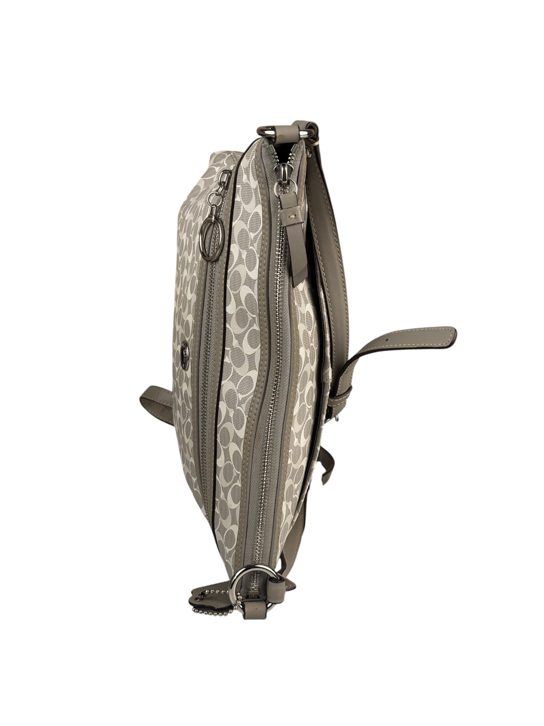 Coach Grey Patent Leather Signature Crossbody