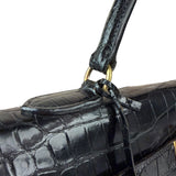 Hermes 1985 Black Crocodile Kelly 35