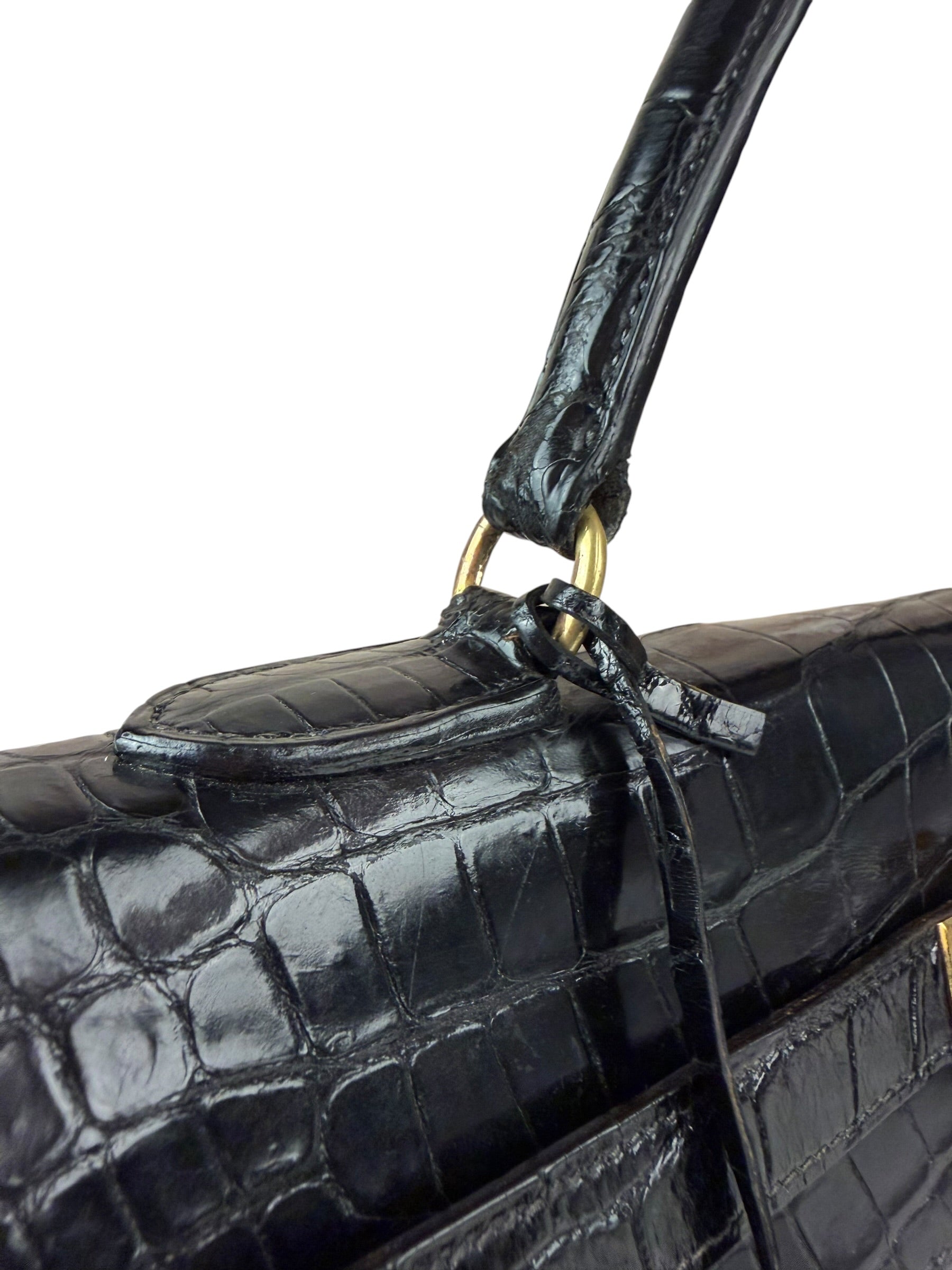Hermes 1985 Black Crocodile Kelly 35